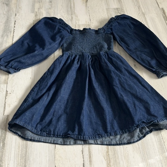 J Crew Smocked Puff Sleeve Denim Dress in Chambray Size Small - Picture 7 of 12